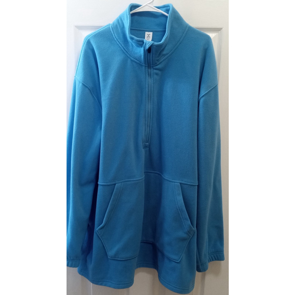Xersion Other - NWT Xersion Mens Quarter Zip Pullover Jacket Sz 2XLT Light Blue Pockets Soft
